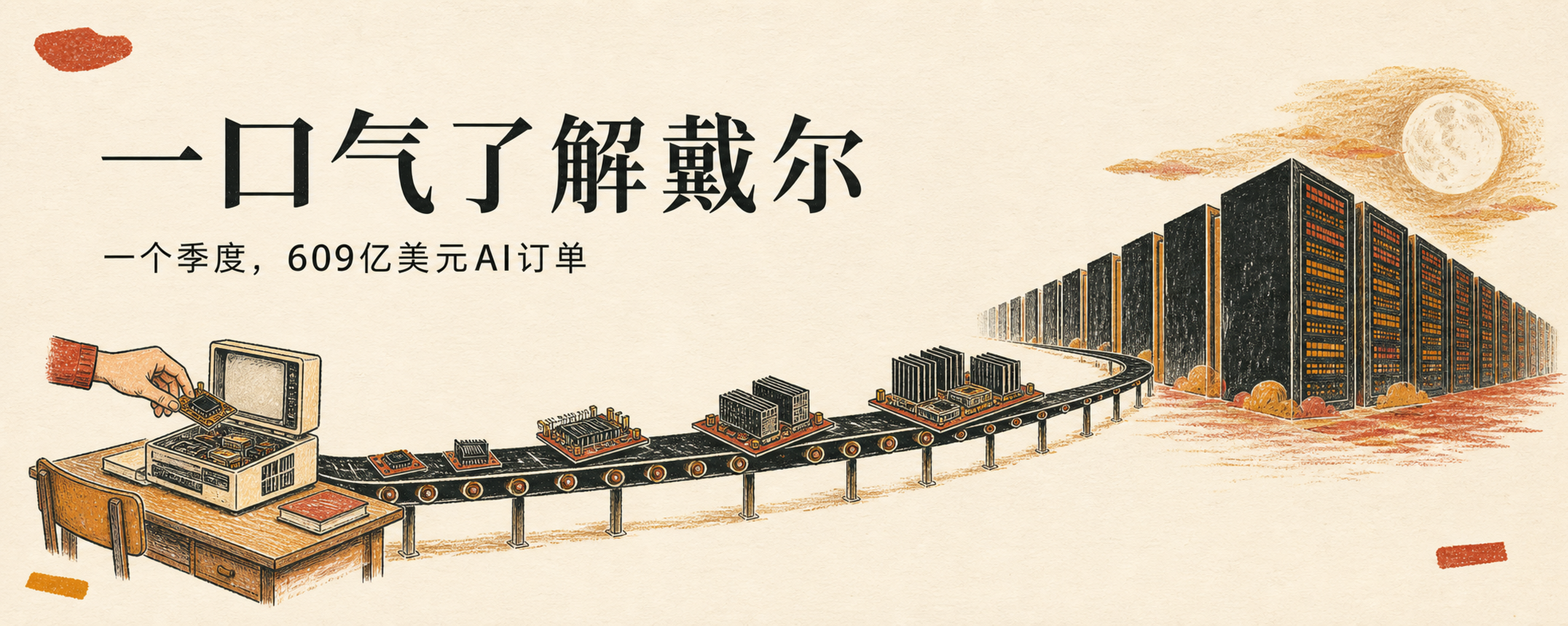 一口气了解戴尔：1984年他在宿舍里攒电脑，2026年一个季度接下609亿美元AI订单封面